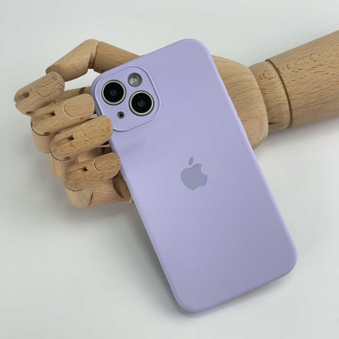 Чехол Silicone Case Full Camera на iPhone 14 Lilac cream